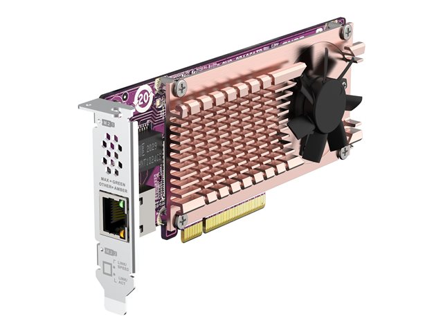 QNAP QM2-2P10G1TB - Storage controller - M.2 - PCIe 3.0 x4 (NVMe) - low profile - PCIe 3.0 x8 - for QNAP TDS-H2489, TNS-H1083X-E2234, H1083X-E2236-16, TS-473, H1677, H2477, TVS-672, h1288