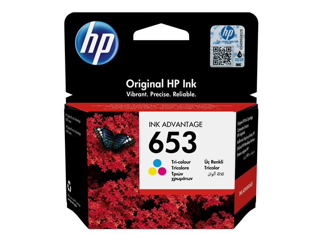 HP 653 - 5 ml - colour (cyan, magenta, yellow) - original - Ink Advantage - ink cartridge - for Deskjet 2776, Ink Advantage 2374, DeskJet Plus Ink Advantage 6075, Ink Advantage 64XX
