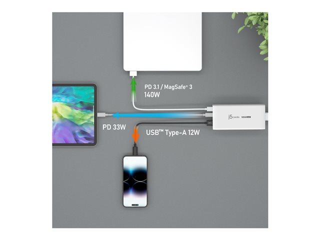 185W GAN PD 3.1 USB-C 3-PORT UK PLUG CHA