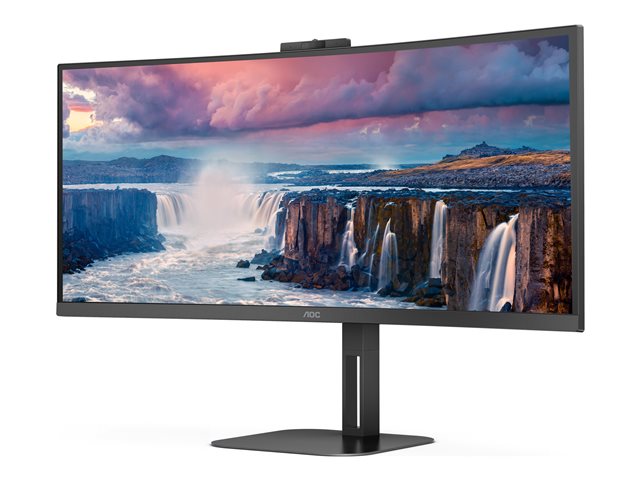 AOC Value-line CU34V5CW/BK - V5 series - LED monitor - curved - 34\" - 3440 x 1440 WQHD @ 100 Hz - VA - 300 cd/m² - 3000:1 - 4 ms - HDMI, DisplayPort, USB-C - speakers - black