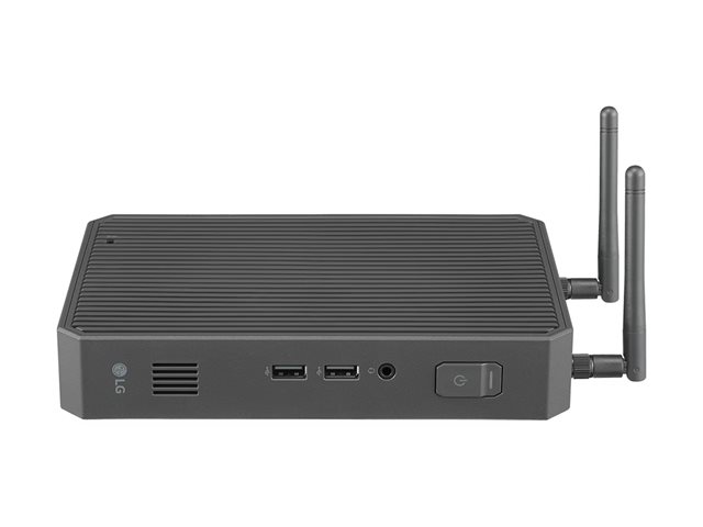 LG CQ600N-6N - Thin client - USFF - 1 x Celeron N5105 / up to 2.9 GHz - RAM 4 GB - flash - eMMC 16 GB - UHD Graphics - Gigabit Ethernet - no OS - monitor: none - black