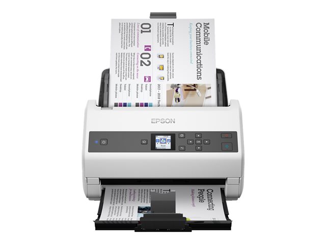 Epson WorkForce DS-870 - Document scanner - Contact Image Sensor (CIS) - Duplex - A4 - 600 dpi x 600 dpi - up to 65 ppm (mono) / up to 65 ppm (colour) - ADF (100 sheets) - up to 7000 scans per day - USB 3.0