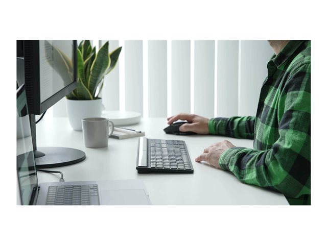 Targus EcoSmart - Keyboard - sustainable energy harvesting - antimicrobial - backlit - wireless - Bluetooth 5.0 - AZERTY - French - key switch: Scissor-Key - black - recycled packaging