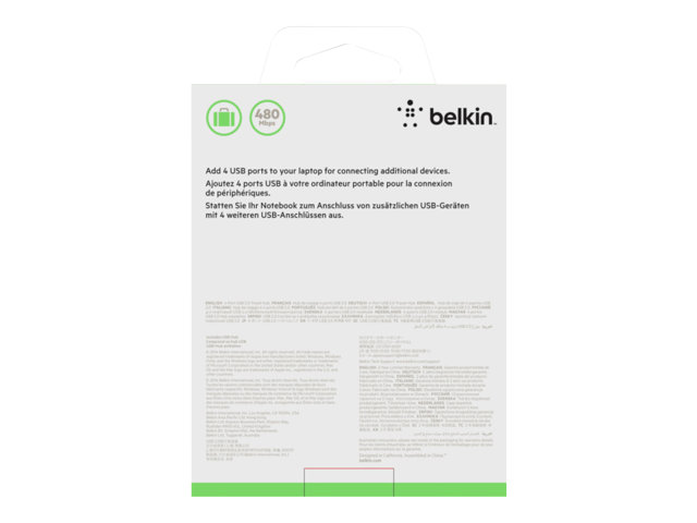 Belkin Travel - Hub - 4 x USB 2.0 - desktop