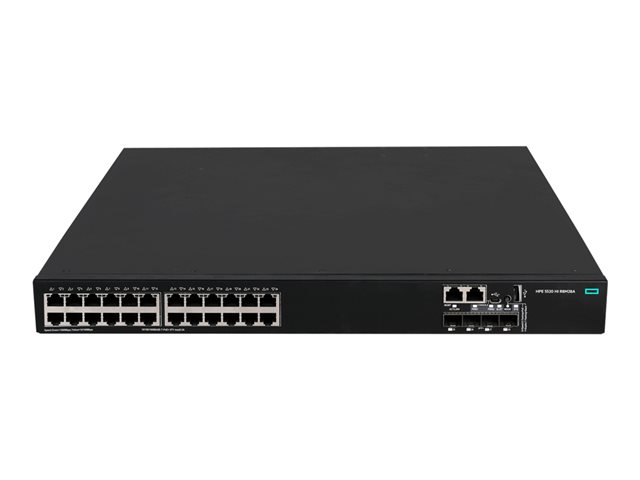 HPE FlexNetwork 5520 24G PoE+ 4SFP+ HI 1-slot Switch - Switch - L3 - Managed - 24 x 10/100/1000 (PoE+) + 4 x 1 Gigabit / 10 Gigabit SFP+ - rack-mountable - PoE+ (720 W) - CTO