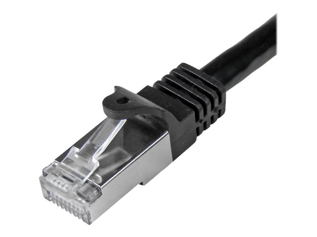 StarTech.com 3m CAT6 Ethernet Cable, 10 Gigabit Shielded Snagless RJ45 100W PoE Patch Cord, CAT 6 10GbE SFTP Network Cable w/Strain Relief, Black, Fluke Tested/Wiring is UL Certified/TIA - Category 6 - 26AWG (N6SPAT3MBK) - Patch cable - RJ-45 (M) to RJ-45 (M) - 3 m - SFTP - CAT 6 - molded, snagless - black