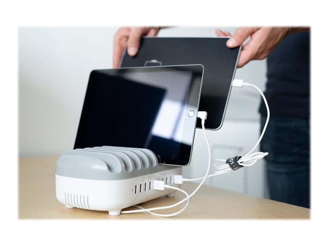 Compulocks 10 Ports USB Charging Dock Station With UK Plug - Charging station - 120 Watt - 2.4 A - 10 output connectors (USB) - United Kingdom