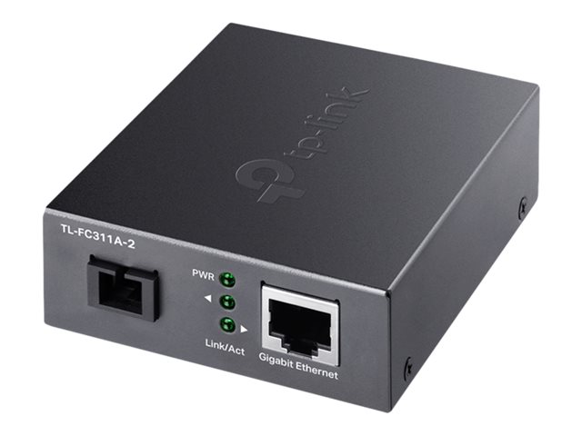 TP-Link TL-FC311A-2 - V1 - fibre media converter - 1GbE - 1000Base-T, WDM, 1000Base-SC - RJ-45 / SC single-mode - up to 2 km - 1310 (TX) / 1550 (RX) nm - for JetStream TL-SG3452XP V1