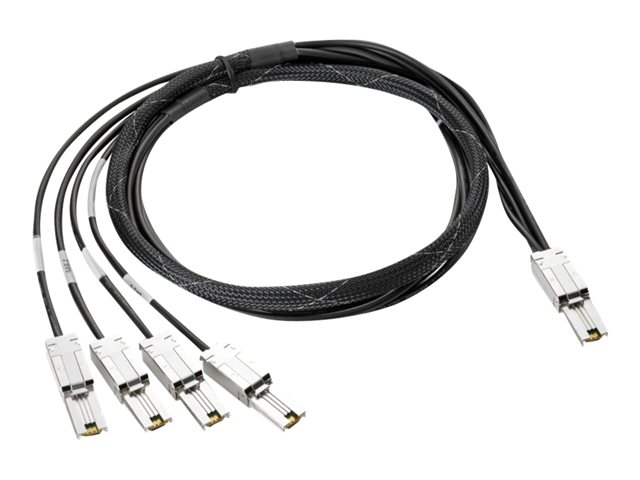 HPE - SAS external cable - 4-Lane - 26 pin 4x Shielded Mini MultiLane SAS (SFF-8088) (M) to 26 pin 4x Shielded Mini MultiLane SAS (SFF-8088) (M) - 2 m - for HPE MSL2024, MSL4048, MSL8096, StorageWorks MSL4048, StoreEver MSL2024, MSL4048, MSL8096