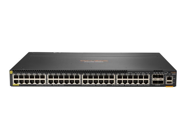 HPE Aruba 6300M - Switch - L3 - Managed - 48 x 10/100/1000 (PoE+) + 4 x 1 Gigabit / 10 Gigabit / 25 Gigabit / 50 Gigabit SFP56 (uplink / stacking) - front and side to back - rack-mountable - PoE+ (1440 W)