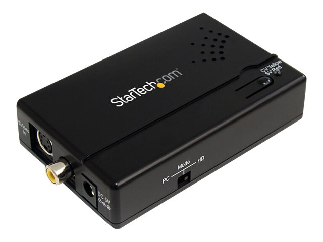 StarTech.com Composite and S-Video to VGA Video Scan Converter - composite to VGA - scan Converter - s-Video to VGA (VID2VGATV2) - Video converter - composite video, S-video - component video, VGA - black - for P/N: SVA5M3NEUA