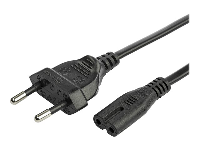 StarTech.com 2m (6ft) Laptop Power Cord, EU Plug to C7, 2.5A 250V, 18AWG, Notebook / Laptop Replacement AC Power Cord, Printer/Power Brick Cord, Europlug to IEC 60320 C7 - Laptop Charger Cable, Black (752E-2M-POWER-LEAD) - Power cable - Europlug (P) to power IEC 60320 C7 - AC 250 V - 2.5 A - 2 m - black