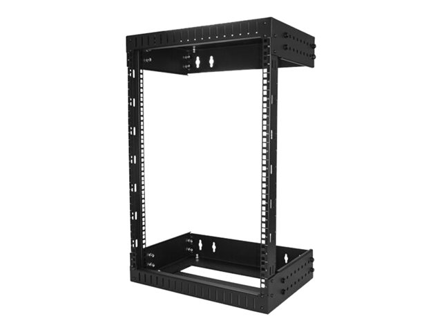 StarTech.com 15U 19\" Wall Mount Network Rack, Adjustable Depth 12-20\" 2 Post Open Frame Server Room Rack for AV/Data/ IT Communication/Computer Equipment/Switch with Cage Nuts & Screws - 15U Adjustable Rack - Rack - wall mountable - black - 15U - 19\"