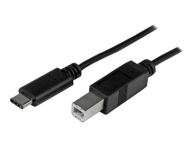 StarTech.com USB C to USB B Printer Cable - 3 ft / 1m - USB C Printer Cable - USB C to USB B Cable - USB Type C to Type B (USB2CB1M) - USB cable - 24 pin USB-C (M) to USB Type B (M) - USB 2.0 - 1 m - black - for P/N: HB30A3A1CFB, HB30A3A1CSFS, HB30C3A1CFB, HB30C3A1CFS
