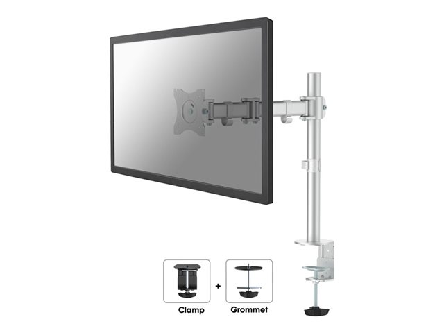 Neomounts NM-D135 - Mounting kit - full-motion - for LCD display - silver - screen size: 10\"-30\" - clamp mountable, grommet, desk-mountable