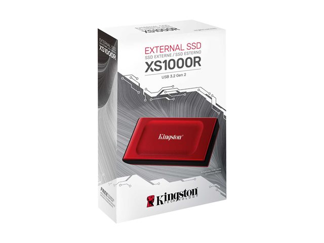 Kingston XS1000 - SSD - 2 TB - external (portable) - USB 3.2 Gen 2 (USB-C connector) - red