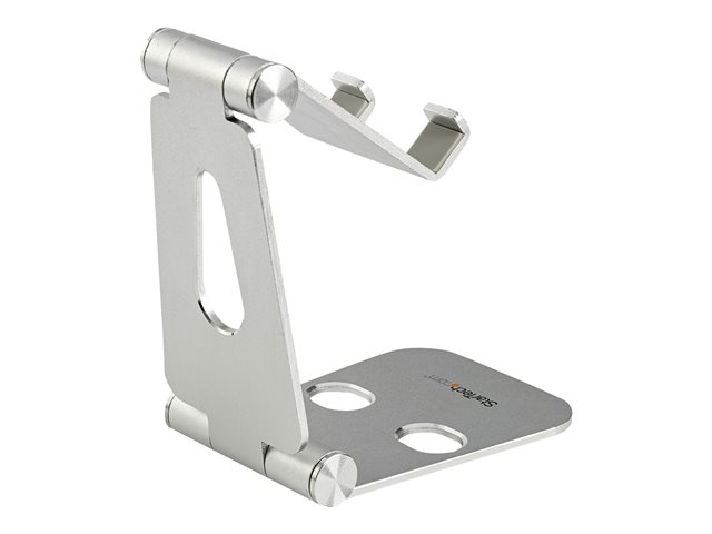 StarTech.com Phone and Tablet Stand, Foldable Universal Mobile Device Holder for Smartphones & Tablets Adjustable Multi-Angle Ergonomic Cell Phone Stand for Desk Portable, 4in to 13in - Foldable Phone Holder (USPTLSTND) - Desktop stand for mobile phone, tablet - up to 13\" - silver - for P/N: DK30CHPH
