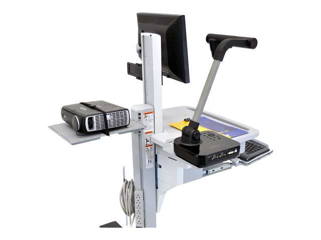 Ergotron Large Utility Shelf - Shelf - for projector / printer - grey - for Neo-Flex ESD WorkSpace, TeachWell LCD Mobile Digital Platform, Mobile Digital Platform