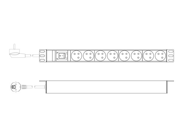 1U Aluminum PDU rackmount 8xCEE power16A