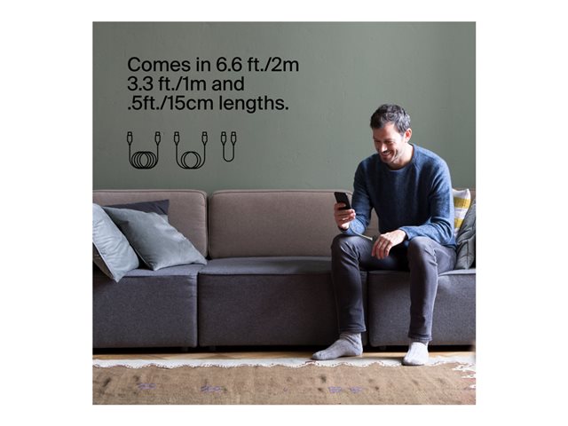 Belkin BoostCharge - USB cable - 24 pin USB-C (M) to 24 pin USB-C (M) - 1 m - white