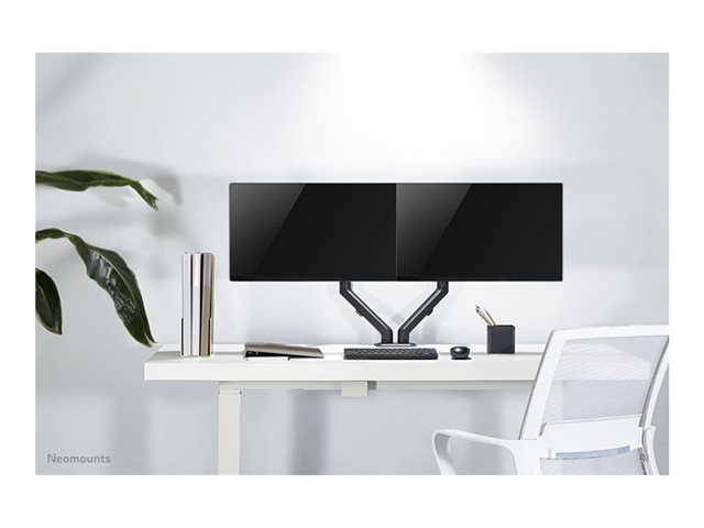 Neomounts FPMA-D650D - Mounting kit - full-motion - for 2 LCD displays - steel - black - screen size: 17\"-27\" - clamp mountable, grommet, desk-mountable