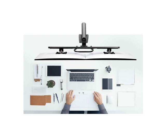 StarTech.com Desk Mount Dual Monitor Arm w/ Crossbar, Up To 27\" Displays - Mounting kit - articulating, mechanical spring - for 2 LCD displays - steel, plastic - black - screen size: 17\"-27\" - desk-mountable - TAA Compliant