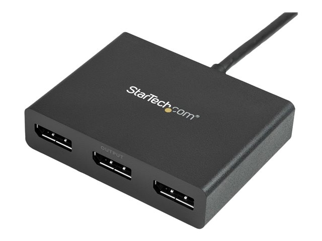 StarTech.com 3-Port Multi Monitor Adapter, Mini DisplayPort 1.2 to 3x DisplayPort MST Hub, Triple 1080p or Dual 4K 30Hz, mDP to DP MST Video Splitter for Extended Desktop on Windows PCs - Multi Stream Transport (MSTMDP123DP) - Video splitter - 3 x DisplayPort - desktop - AC 100/230 V - for P/N: SVA5N3NEUA