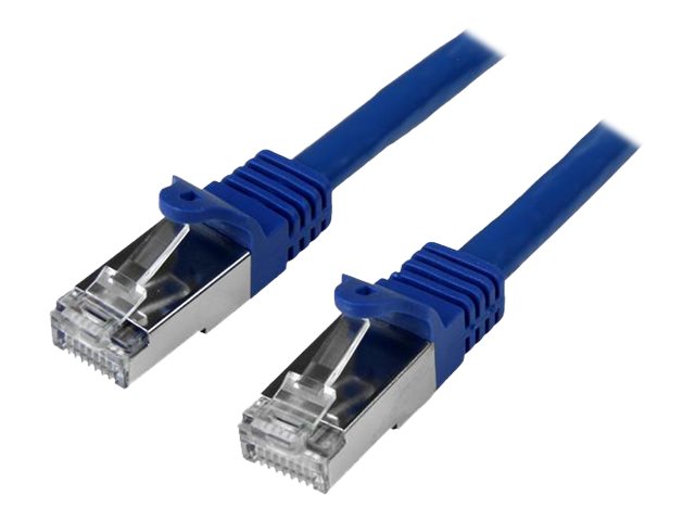 StarTech.com 5m CAT6 Ethernet Cable, 10 Gigabit Shielded Snagless RJ45 100W PoE Patch Cord, CAT 6 10GbE SFTP Network Cable w/Strain Relief, Blue, Fluke Tested/Wiring is UL Certified/TIA - Category 6 - 26AWG (N6SPAT5MBL) - Patch cable - RJ-45 (M) to RJ-45 (M) - 5 m - SFTP / 50 micron - CAT 6 - molded, snagless - blue