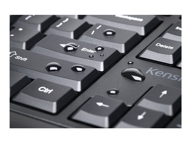Kensington Pro Fit Low-Profile Desktop Set - Keyboard and mouse set - wireless - 2.4 GHz - French - black