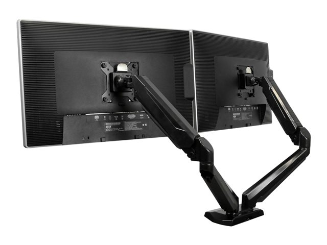 StarTech.com Desk Mount Dual Monitor Arm - One-Touch Height Adjustment (ARMSLIMDUO) - Mounting kit - adjustable arm - for LCD display - aluminium - black - screen size: 12\"-32\" - desk-mountable - for P/N: ACCSMNT, DK30A2DH, DK30C2DAGPD, DK30C2HAGPD, PXT101YUK, TB3DK2DPM2, TB3DK2DPPD