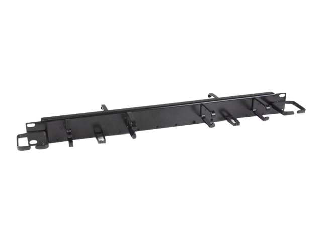 1U 19IN HORIZONTAL CABLE MANAGEMENT PANEL - FULL-FEATURED COMBO OF HORIZONTAL FINGER DUCTS VERTICAL/ HORIZONTAL D-RING HOOKS - DURABLE STEEL - ONE-PIECE CABLE MANAGER