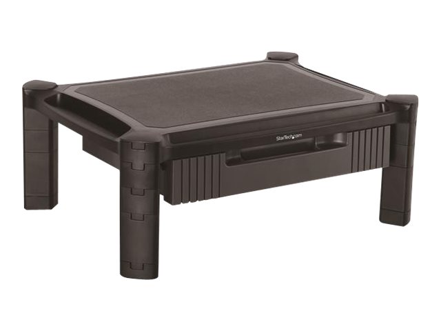StarTech.com Adjustable Monitor Riser - Drawer - Monitors up to 32\"- Adjustable Height - Monitor Stand - Computer Monitor Riser (MONSTADJD) - Stand (stand surface, 8 small risers, 4 large risers) - for Monitor - plastic - black - screen size: 13\"-32\"