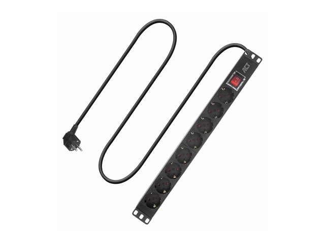 PDU CEE7/7-TYPE F (8X) +SWITCH. 1 stk