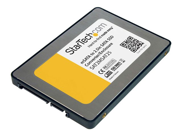 StarTech.com 2.5in SATA to Mini SATA SSD Adapter Enclosure - Mini PCIe ssd Adapter - SATA to mSATA - Mini PCIe SATA (SAT2MSAT25) - Storage enclosure - 2.5\" - 1 Channel - SATA - silver - for P/N: BRACKET125PT, BRACKET125PTP, BRACKET425F, SATERASER4, SATSASDUPE11, SU2DUPERA11