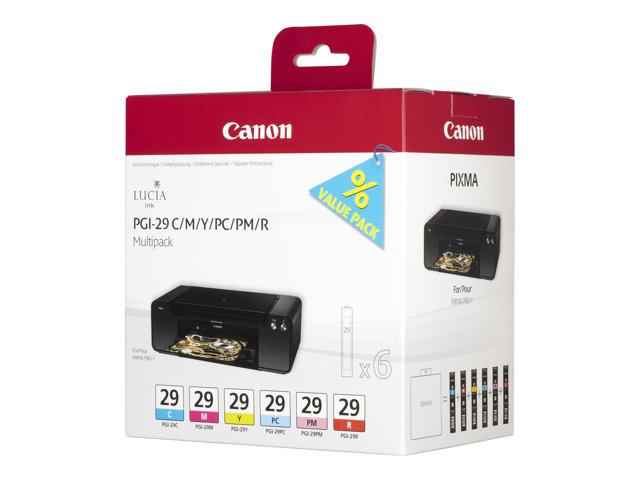 Canon PGI-29 CMY/PC/PM/R Multipack - Yellow, cyan, magenta, red, photo cyan, photo magenta - original - ink tank - for PIXMA PRO-1