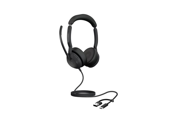 Jabra Evolve2 50 MS Stereo - Headset - on-ear - wired - active noise cancelling - USB-C, USB-A - Certified for Microsoft Teams