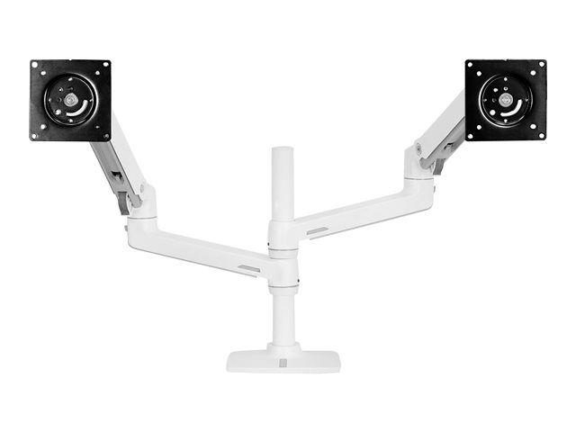 Ergotron LX - Mounting kit (desk clamp mount, pole, 2 articulating arms, 2 extension brackets) - for 2 LCD displays - aluminium, steel - white - screen size: up to 24\" - desktop