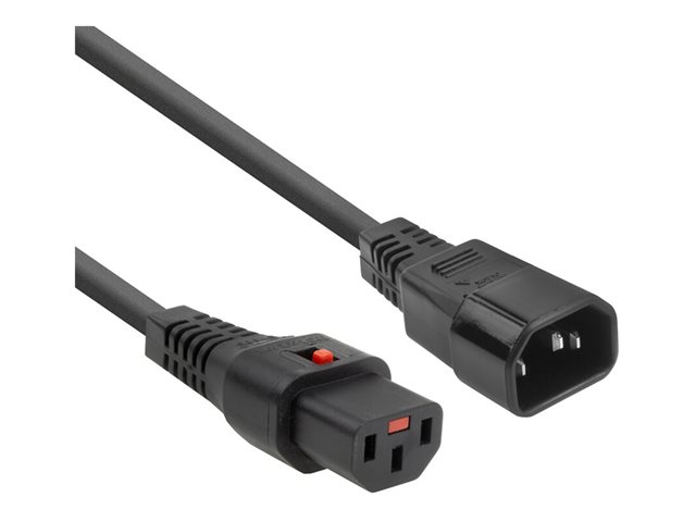 ACT Netsnoer C13 IEC Lock - C14 zwart 3