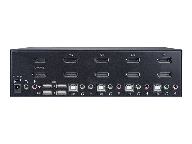 StarTech.com DisplayPort KVM - 4 port - 4K 60Hz - Dual Monitor KVM - DisplayPort Switch - KVM DisplayPort - Desktop KVM Switch (SV431DPDDUA2) - KVM / audio / USB switch - 4 x KVM / audio / USB - 1 local user - rack-mountable, desktop