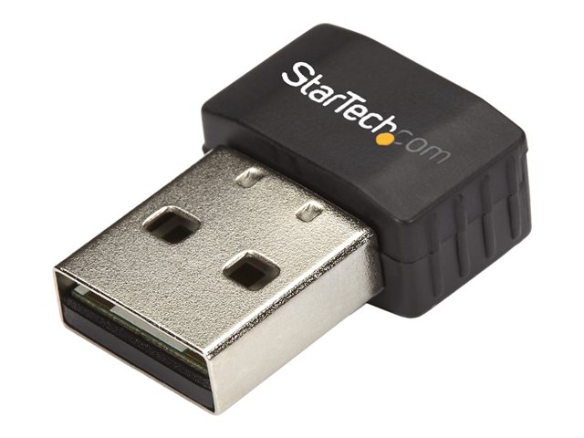 StarTech.com Wireless USB WiFi Adapter - Dual Band AC600 Wireless Dongle - 2.4GHz / 5GHz - 802.11ac Wi-Fi Laptop Adapter (USB433ACD1X1) - Network adapter - USB 2.0 - Wi-Fi 5 - black