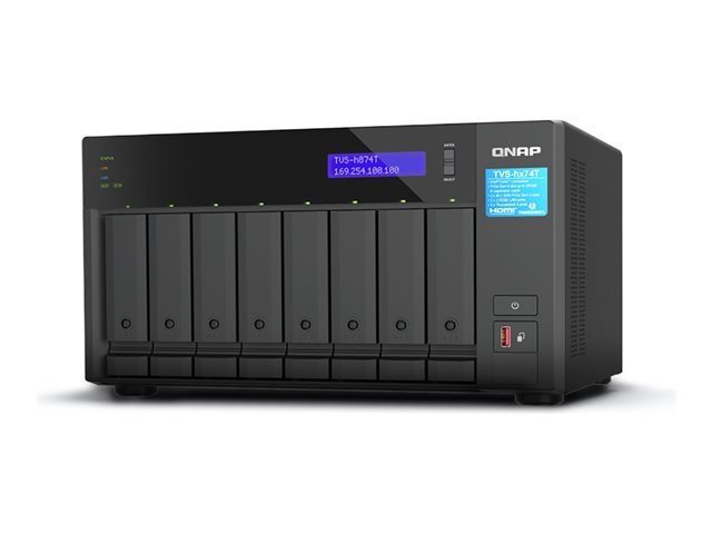 QNAP TVS-h874T - NAS server - 8 bays - SATA 6Gb/s - RAID JBOD, RAID 0, 1, 5, 6, 10, 50, 60 - RAM 64 GB - 2.5 Gigabit Ethernet - iSCSI support