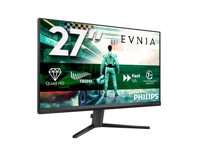 Philips Evnia 3000 27M2N3500NL - LED monitor - gaming - 27\" - 2560 x 1440 QHD @ 180 Hz - VA - 300 cd/m² - 5000:1 - HDR10 - 0.5 ms - 2xHDMI, DisplayPort - charcoal