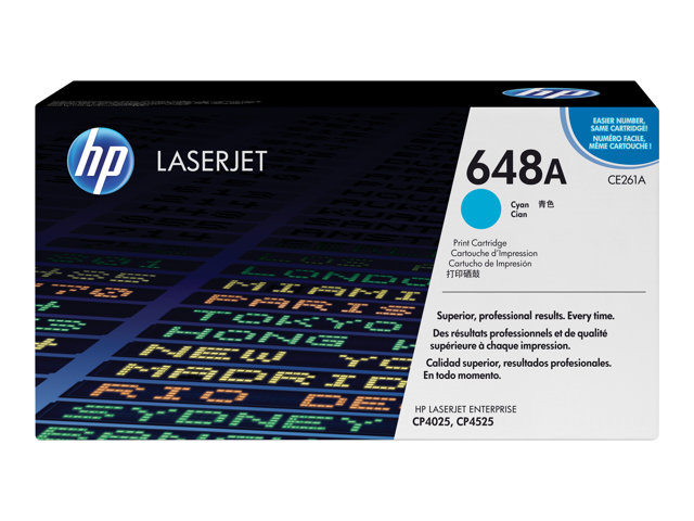 HP 648A - Cyan - original - LaserJet - toner cartridge (CE261A) - for Color LaserJet Enterprise CP4025dn, CP4025n, CP4525dn, CP4525n, CP4525xh