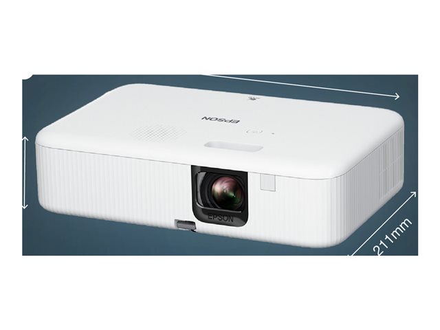 Epson CO-FH02 - 3LCD projector - portable - 3000 lumens (white) - 3000 lumens (colour) - Full HD (1920 x 1080) - 16:9 - 1080p - black / white - Android TV
