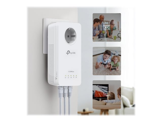TP-Link TL-WPA8631P V4 - Powerline adapter 1GbE, HomePlug AV (HPAV), HomePlug AV (HPAV) 2.0, IEEE 1901 - Wi-Fi 5 - Dual Band - wall-pluggable