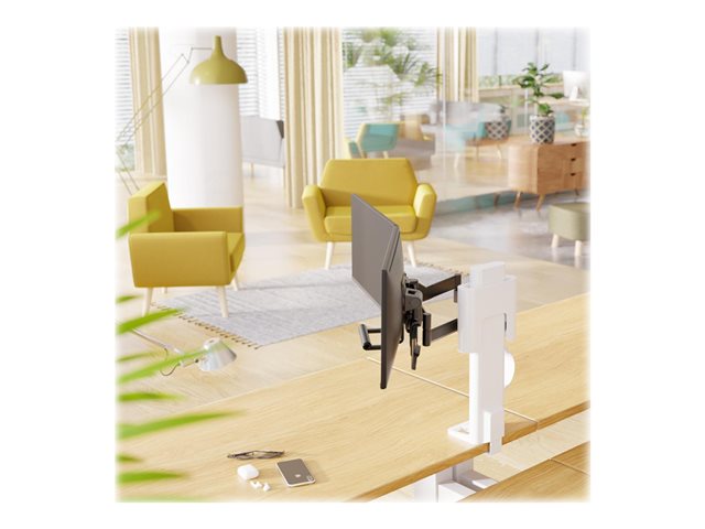 Ergotron TRACE - Mounting kit (handle, base, lift column, extension arms, bow, 2 sliding pivots, 2-piece desk clamp) - Constant Force Technology - for 2 LCD displays - white - screen size: up to 27\"