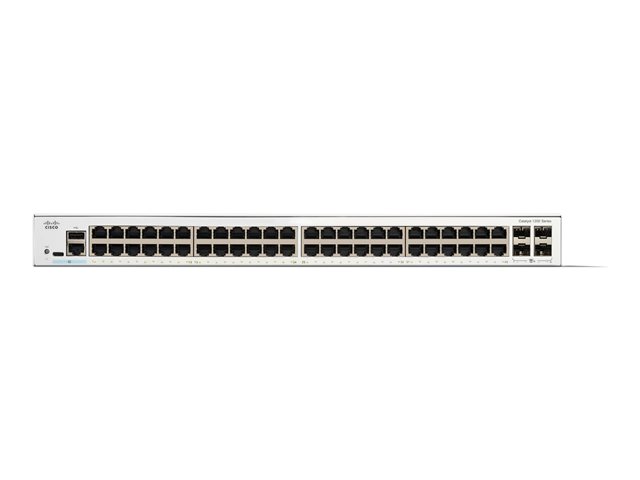 Cisco Catalyst 1200-48T-4X - Switch - L3 - smart - 48 x 10/100/1000Base-T + 4 x 10 Gigabit SFP+ - rack-mountable