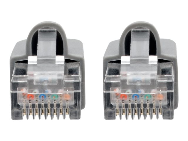 Cat6a 10G-Certified Snagless Shielded STP Ethernet Cable RJ45 M/M PoE Gray 1 ft. 0.31 m