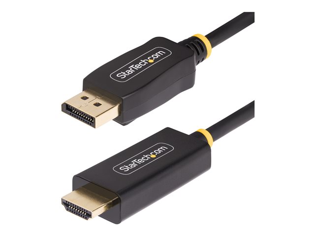 StarTech.com 9.8ft (3m) DisplayPort to HDMI Adapter Cable, 4K 60Hz with HDR, DP to HDMI 2.0b, Active Video Converter, DisplayPort Desktop to HDMI Monitor, M/M - DisplayPort to HDMI Cord (10F-DP-HDMI-4K60-HDR) - Adapter cable - DisplayPort male to HDM