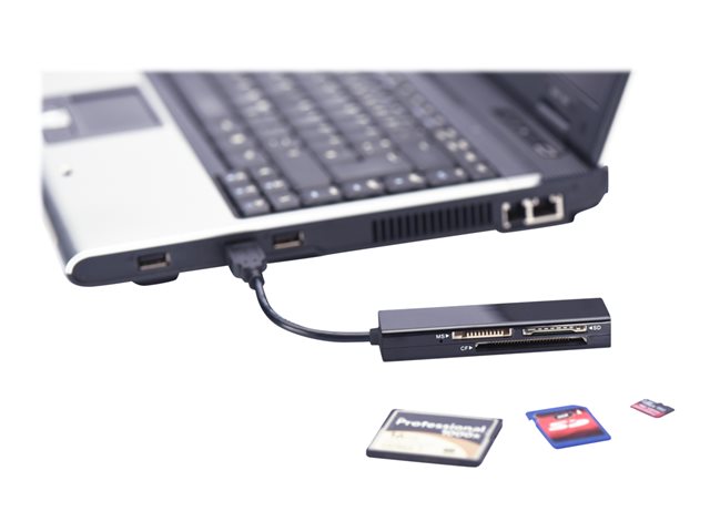 USB 3.0 CARD READER 4-PORT SUPPORTS MSSDT-FLASHCF FORMATS BLACK